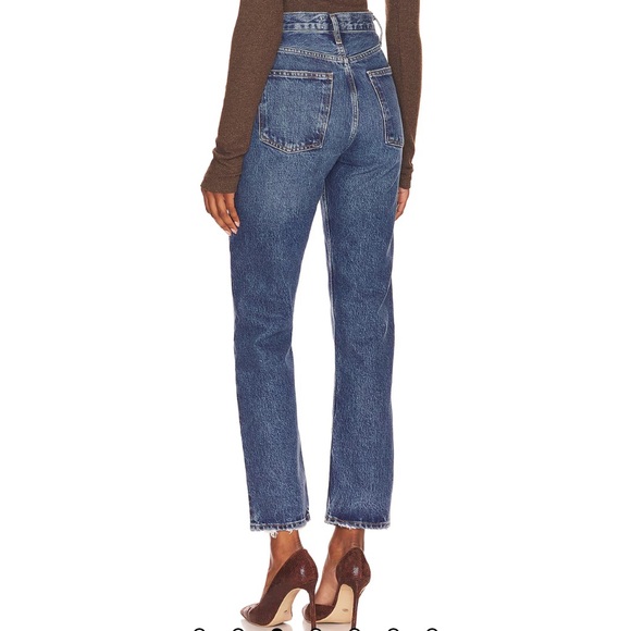 AGOLDE Blue 90's Pinch Waist High Rise Straight Jeans - Picture 3 of 12